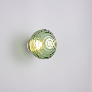 LED Wandleuchte, Glas, Grün, Akku, Touch Funktion, Dimmbar, 16 cm Ø