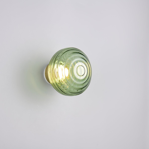 LED Wandleuchte, Glas, Grün, Akku, Touch Funktion, Dimmbar, 16 cm Ø