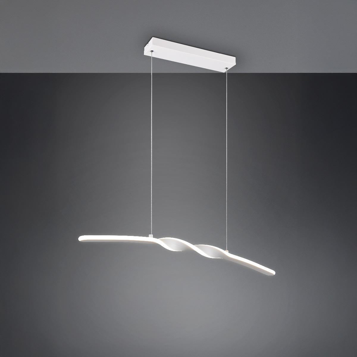 LED Pendelleuchte, Weiss, Höhe anpassbar, 4000 K, 79 cm x 9 cm