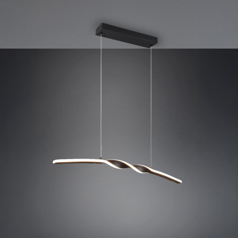 LED Pendelleuchte, Schwarz, Metall, 4000 Kelvin, 79 cm x 9 cm