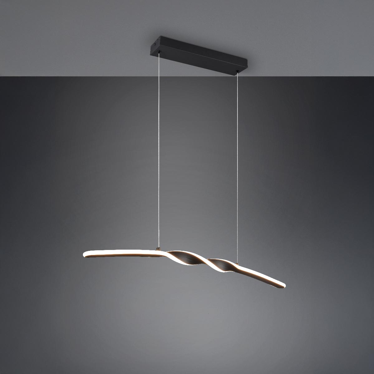 LED Pendelleuchte, Schwarz, Metall, 4000 Kelvin, 79 cm x 9 cm