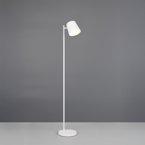 LED Stehleuchte, Weiss, Metall, Akku, Touch Dimmer, 125 cm Höhe
