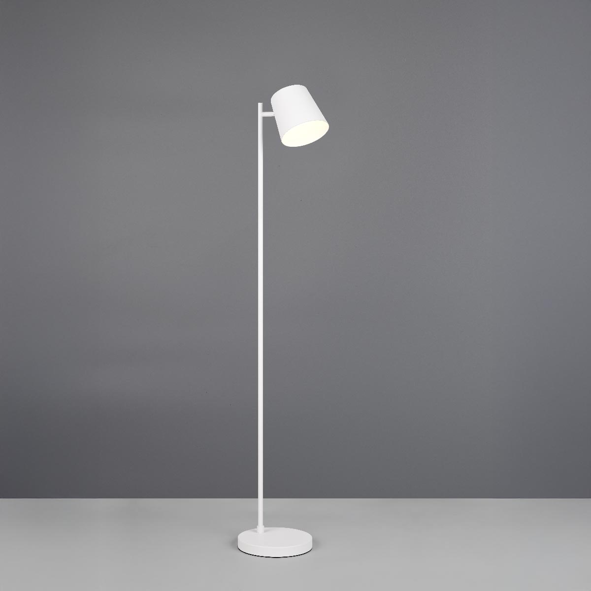 LED Stehleuchte, Weiss, Metall, Akku, Touch Dimmer, 125 cm Höhe