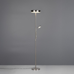 LED Stehleuchte, Nickel, Dimmer, CCT, Fernbedienung, 183 cm Höhe