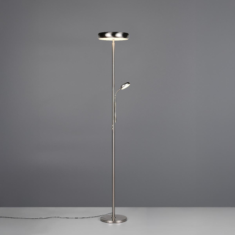 LED Stehleuchte, Nickel, Dimmer, CCT, Fernbedienung, 183 cm Höhe