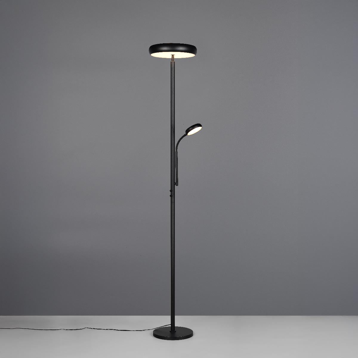 LED Stehleuchte, Schwarz, Dimmer, CCT, Fernbedienung, 183 cm Höhe