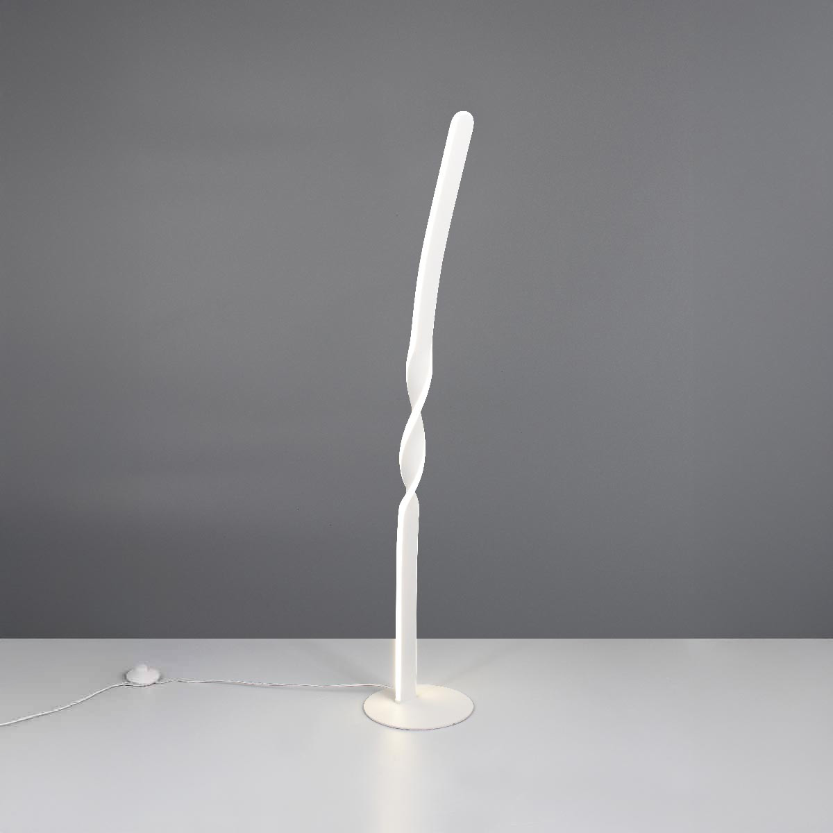 LED Stehleuchte, Weiss, Fusschalter, 4000 Kelvin, 110 cm Höhe