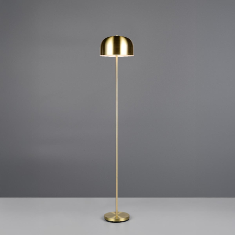 LED Stehleuchte, Metall, Messingfarben, Akku, Touch, Dimmer,147 cm Höhe