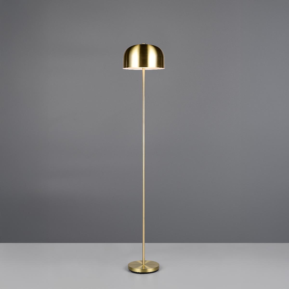 LED Stehleuchte, Metall, Messingfarben, Akku, Touch, Dimmer,147 cm Höhe