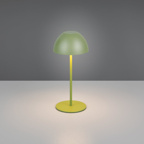 LED Tischleuchte, Grün, Kunststoff, Touch Funktion, Akku, IP44, 20 cm Höhe