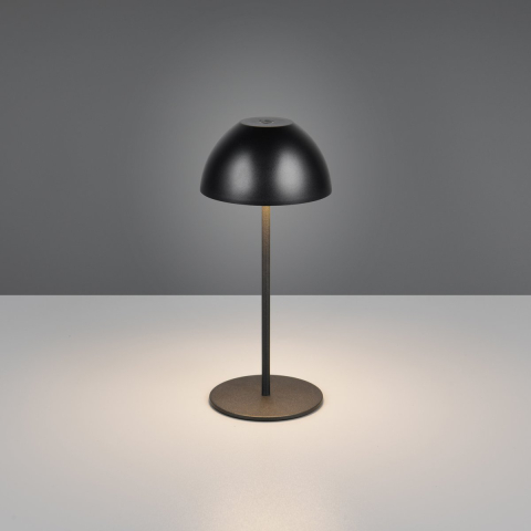 LED Aussen Tischleuchte, Touch, Akku, Schwarz, IP44, 20 cm Höhe