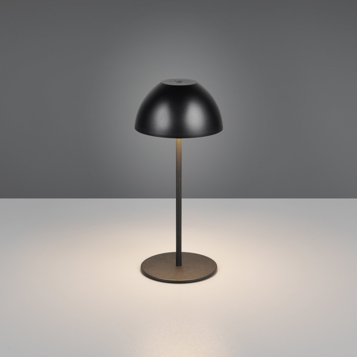 LED Aussen Tischleuchte, Touch, Akku, Schwarz, IP44, 20 cm Höhe