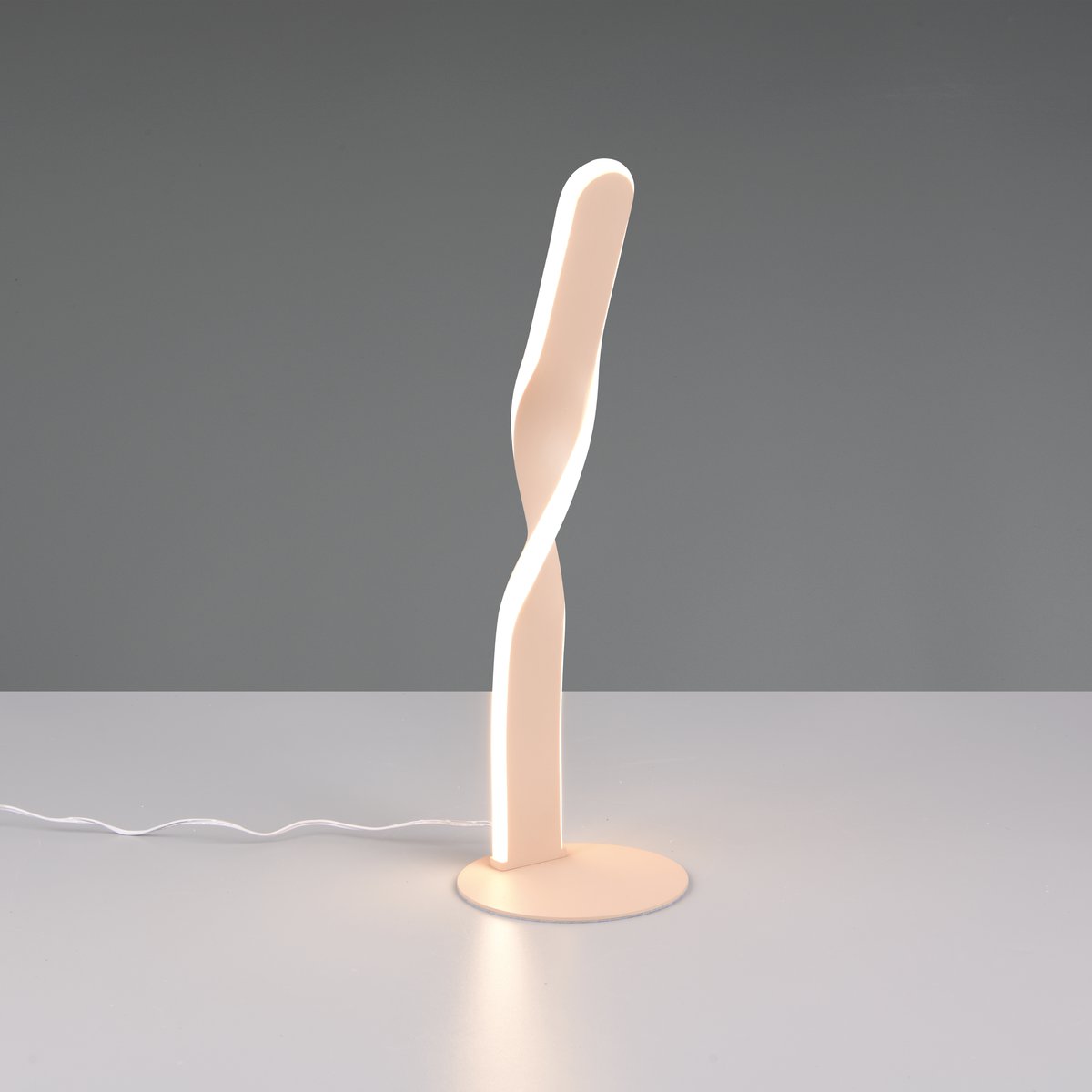 LED Tischleuchte, Sand, Metall, Schnurschalter, 41 cm Höhe