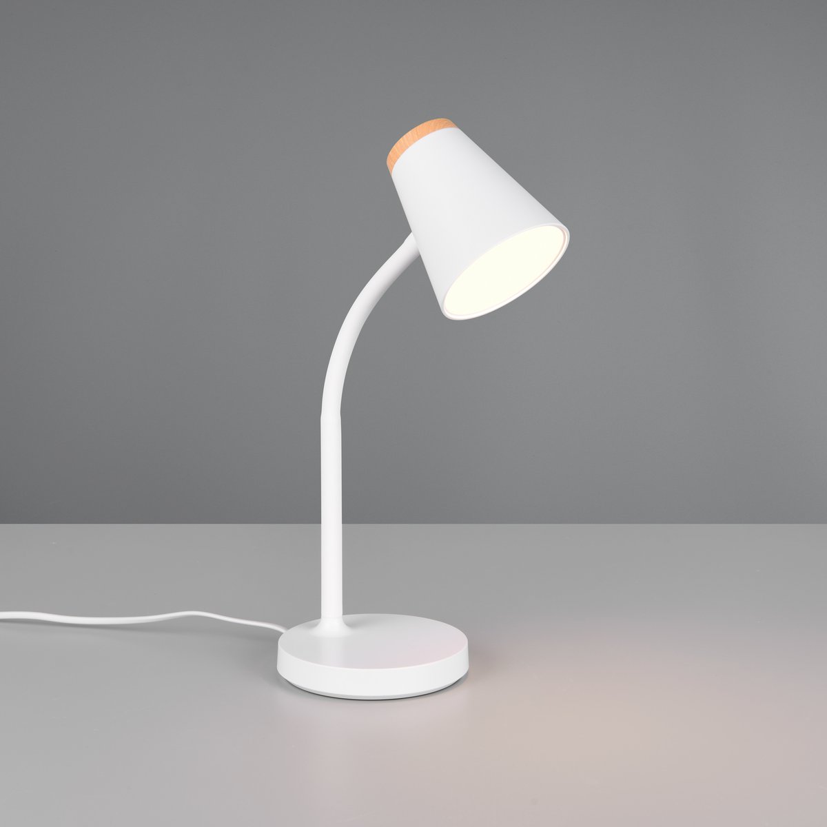 LED Tischleuchte, Weiss, Kunststoff, Schalter, 36 cm Höhe