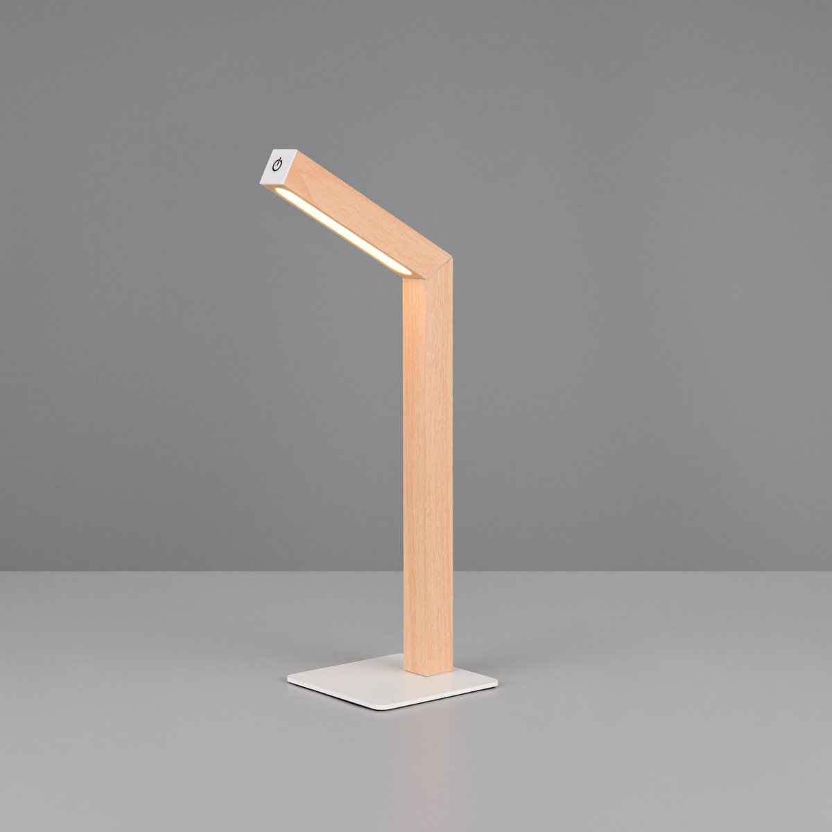 LED Tischleuchte, Holzfarben, Akku, Touch Funktion, Magnet, 38 cm Höhe