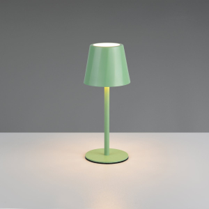 Aussen LED Tischleuchte, Grün, Metall, Akku, Touch, IP44, 21 cm Höhe