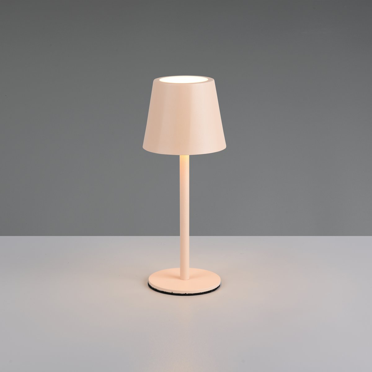 LED Aussen Tischleuchte, Sand, Metall, Akku, Touch Funktion, CCT, IP44, 21 cm Höhe