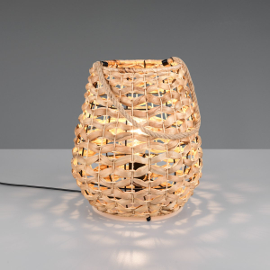 Tischleuchte, Wasserhyazinthe, Metall, Braun, Schwarz, Schnurschalter, 55 cm Höhe