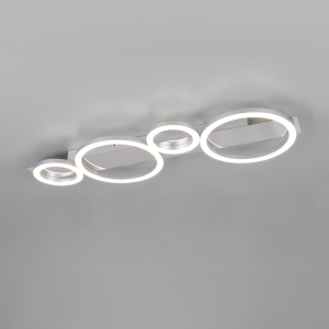 LED Deckenleuchte, Chrom, Ringe, 4000 K, 72 cm x 23 cm