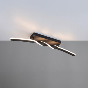 LED Deckenleuchte, Metall, Kunststoff, Schwarz, 79 cm x 9 cm