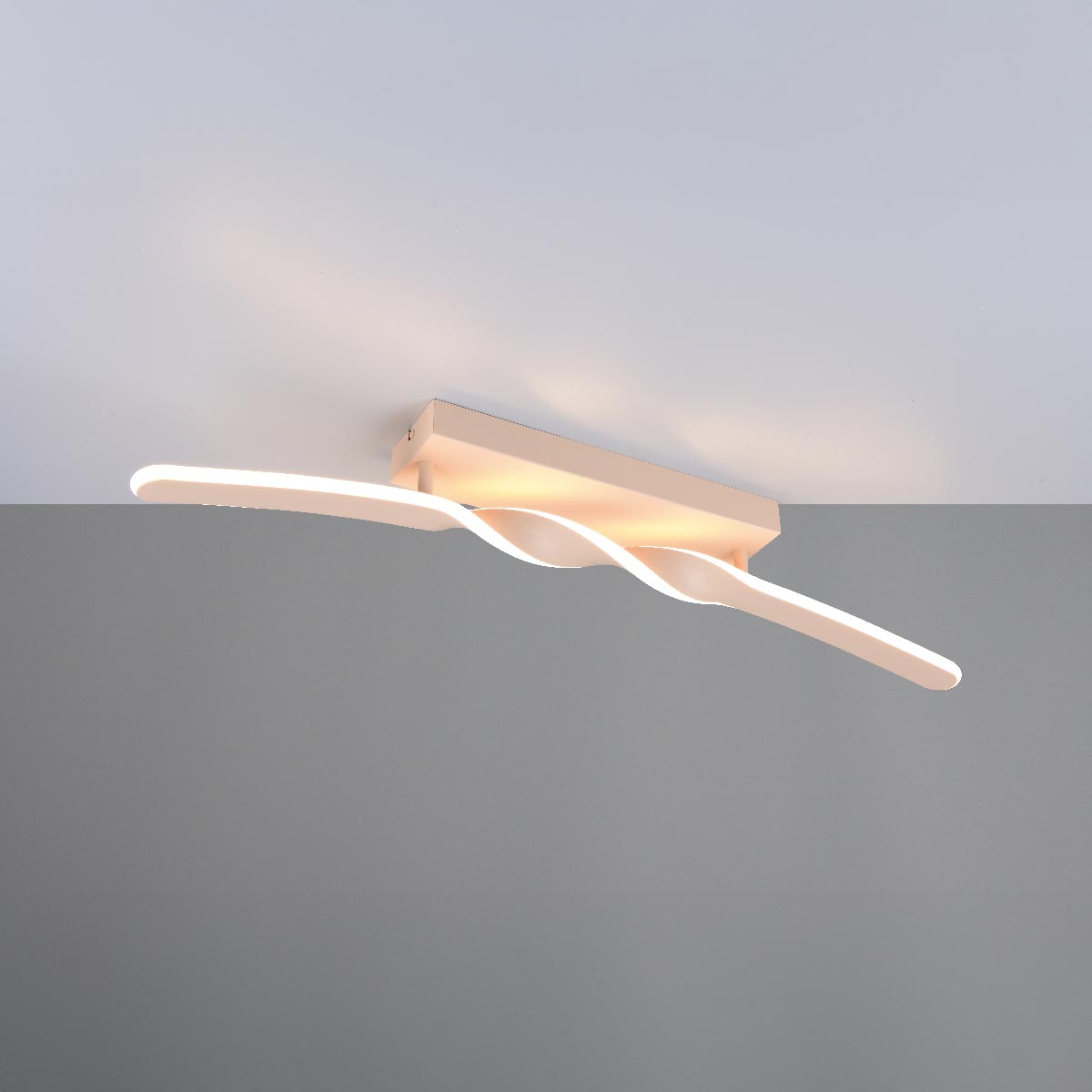 LED Deckenleuchte, Sandfarbe, Metall, Kunststoff, 79 cm x 9 cm