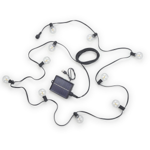 LED Aussen Lichterkette, Schwarz, Akku, Solar, Timer, Fernbedienung, Dämmerungssensor, USB, IP44, 570 cm Länge