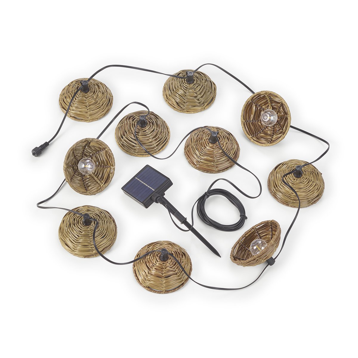 LED Aussen Lichterkette, Schwarz, Akku, Solar, Timer, Fernbedienung, Dämmerungssensor, USB, IP44, 570 cm Länge