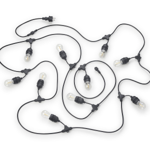 LED Aussen Lichterkette, Schwarz, Kunststoff, IP44, Länge 650 cm