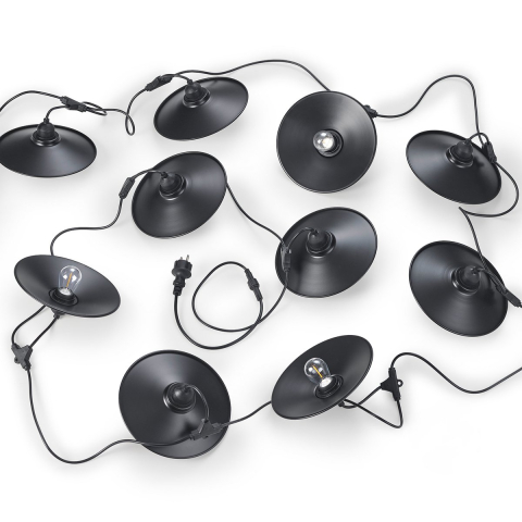 LED Aussen Lichterkette, Schwarz, Kunststoff, IP44, 650 cm Breite