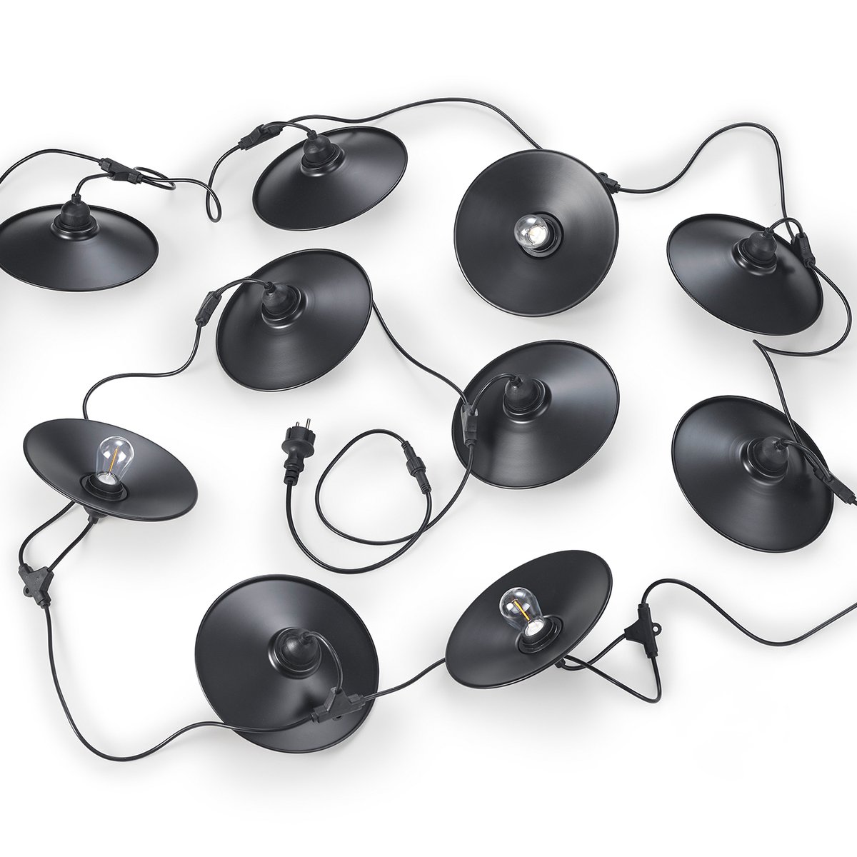 LED Aussen Lichterkette, Schwarz, Kunststoff, IP44, 650 cm Breite