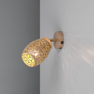 Strahler, 1er, Muster, Coffee, Metall, E14, Schalter, 27 cm Höhe