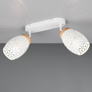 Strahler, Weiss, Metall, 2 Spots, Schwenkbar, 28 cm x 12 cm