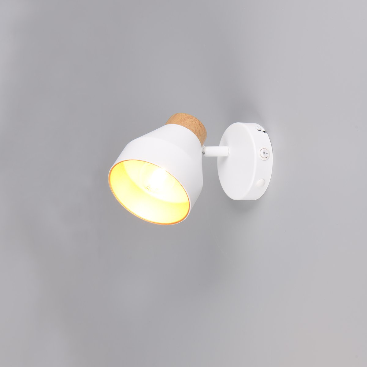 Strahler, 1er Spot, Wand, Decke, Weiss, Metall, Schalter, 19 cm Höhe