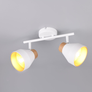 Strahler, Decke, Wand, 2 Spots, Metall, Weiss, Schwenkbar, 32cm x 15 cm