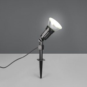 Aussen Strahler, Kunststoff, Schwarz, Erdspiess, IP44, 51 cm Höhe