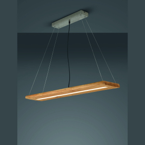 Esszimmerbeleuchtung LED Pendelleuchte, Naturholz, Höhe anpassbar, Dimmbar, Memoryfunktion, 100 cm x 20 cm, Küchenbeleuchtung, Tresenbeleuchtung, Thekenbeleuchtung