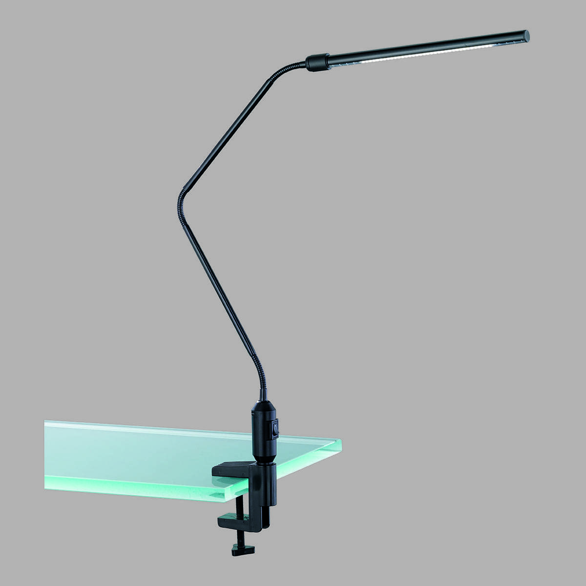 LED Klemmleuchte, Schwarz, Schreibtisch, 56 cm Höhe, Flexarm 522520102, Schreibtischleuchte, Officeleuchte, Büro Tischlampe, Basteltischbeleuchtung, Werkstatttischleuchte