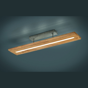 Esszimmerbeleuchtung LED Deckenleuchte, Echtholz, Metall, Rechteckig, Switch Dimmer, 100 cm x 20 cm, Wohnzimmerleuchte, Schlafzimmer Deckenleuchte, Cafébeleuchtung, Hotelzimmer Deckenlicht, Flurbeleuchtung, Büro Deckenlampe, Restaurant Deckenlicht