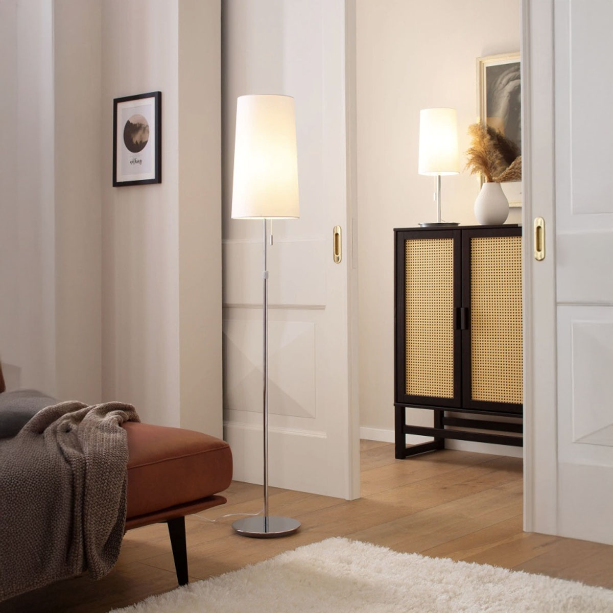 Lampadaire Villeroy & Boch, design classique, hauteur réglable de 128 cm à 164 cm, abat-jour en tissu, compatible LED. Livraison gratuite. Découvrez-le maintenant.