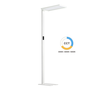 LED Büro Stehleuchte, Weiss, Bewegungs-, Tageslichtsensor, CCT, 9100 LM