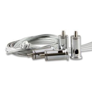 Seilabhängung, Für LED Panel, Stahl, Silber, Höhe verstellbar, 150 cm Länge