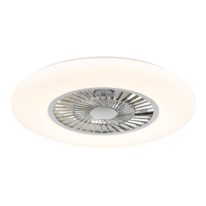 LED Deckenleuchte, Ventilator, Weiß, RGBW, CCT, Timer, Dimmbar, Fernbedienung, 60 cm Ø