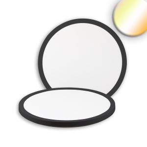 LED Deckenleuchte, Ultraflach, Schwarz, CCT, IP44, 30 cm Ø