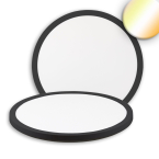 LED Deckenleuchte, Ultraflach, Schwarz, CCT, IP44, 40 cm Ø