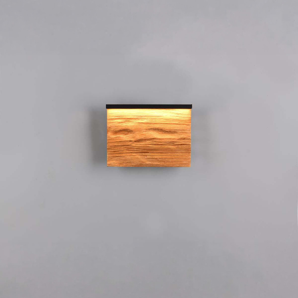 LED Wandleuchte, Naturholz, Braun, Rechteckig, Dimmbar, 8 W, 3000 K, 800 Lumen, SMD, 20 cm, 30000 Stunden, IP20.