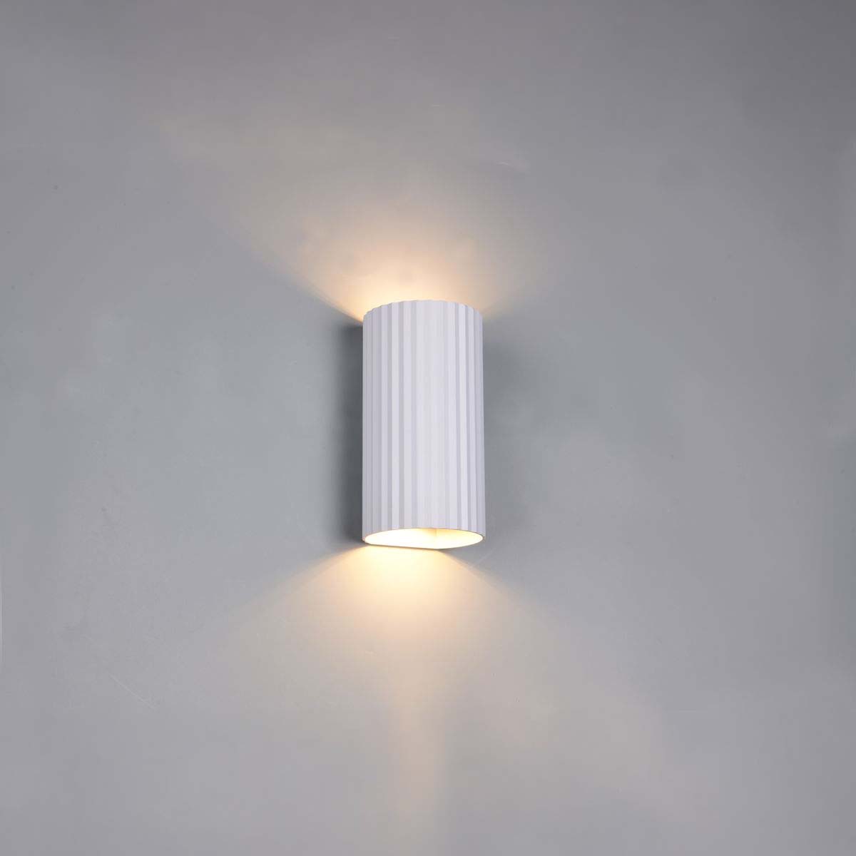 Wandleuchte, Metall, Weiß, Up-Down-Beleuchtung, 18 cm Höhe