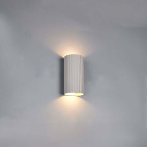 Wandleuchte, Metall, Grau, Up-and-Downbeleuchtung, 18 cm Höhe