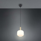 Pendelleuchte, Messing, Glas, Höhe anpassbar, 150 cm Höhe, Ø 20 cm