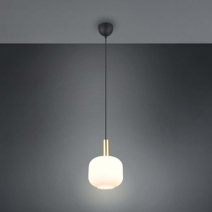 Pendelleuchte, Messing, Glas, Höhe anpassbar, 150 cm Höhe, Ø 20 cm