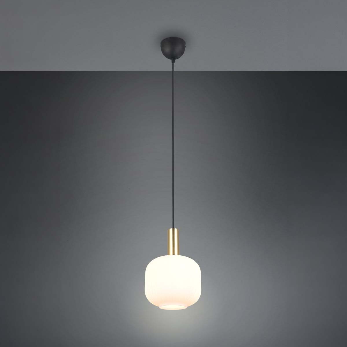 Pendelleuchte, Messing, Glas, Höhe anpassbar, 150 cm Höhe, Ø 20 cm